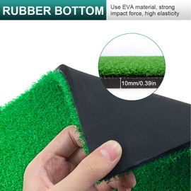 Golf Practice Mat, 30 x 30 cm Golf Mat, Tee Mat Golf Indoor and Outdoor Use, Portable Tee Mat Including for Chipping Putting Training (Short Grass)