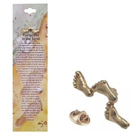 Symbolic Lapel Pin Brooch Badge with Bookmark (Footprints in The Sand 4108)