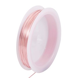 Beadthoven 59Feet Copper Craft Wires 22 Gauge/0.6mm Tarnish Resistant Copper Jewelry Wire Soft Artistic Wires Round Bendable Metal Beading Wire for Jewelry Making Spool (Pink)