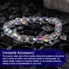 HANGINTHERE 8mm Oval Stretch Aurora Crystal Beaded Bracelet for Women,