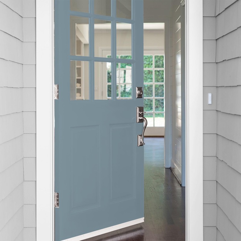 Glidden Total Exterior Paint & Primer All-in-One, Chalky Blue/Blue, Satin,