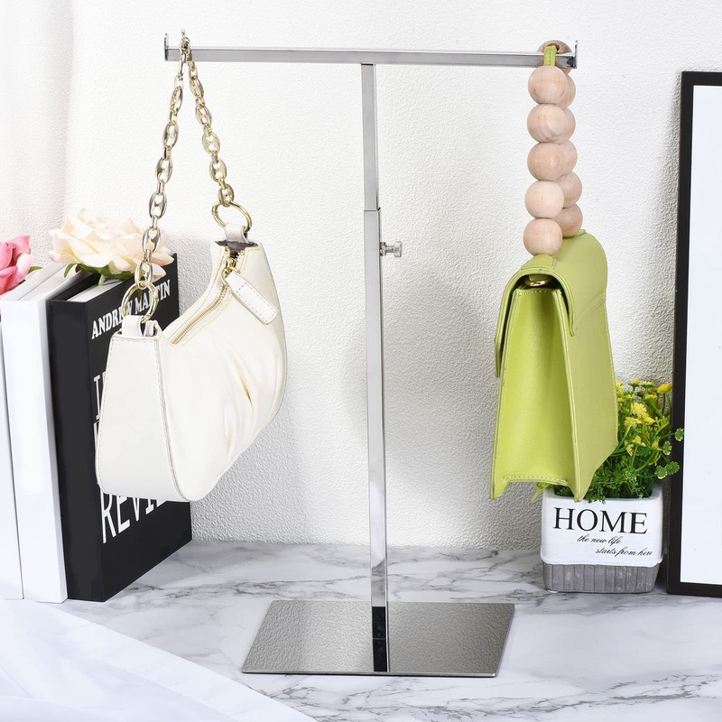 sourcing map Purse Display Stand T Shaped Metal Adjustable Handbag