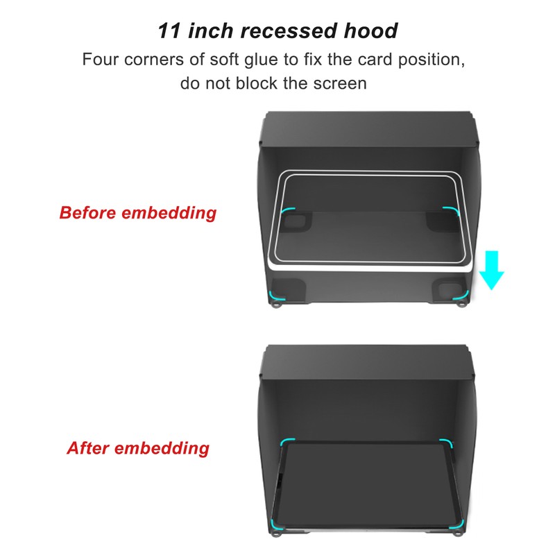 ZG72 Tablet Hood Sun Shade 11 Inch Leather Magnetic Folding
