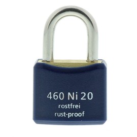 Burg-Wächter Brass Padlock with Plastic Sheath, 3.5 mm Shackle Thickness, Weatherproof, 2 Keys, Yacht 460 NI 20 SB, 22 mm