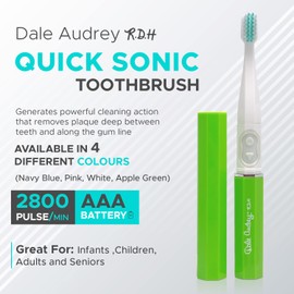 Dale Audrey Quick Sonic Electric Toothbrush for Adults | Smart Rechargeable Battery Powered Toothbrush for Deep Cleaning with Automatic Stain and Superior Plaque Removal Capabilities