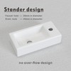 J-FAMILY Small Wall Mount Bathroom Sink Rectangle Ceramic Mini Vessel