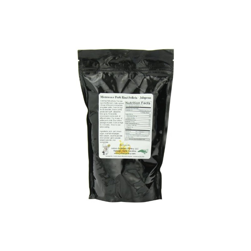 Chef Piggy Tail Microwave Pork Puffies Pork Rinds, Jalapeno, 16
