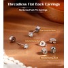 G23 Titanium Threadless Flat Back Earrings-Hypoallergenic 6A Cubic Zirconia Earrings