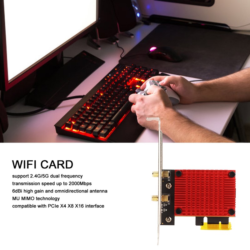 PCIe Wifi Card AC68 6dBi Antenna 2.4G 5G Dual Band