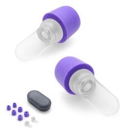 Sleeper Foam Ear Plugs | Comfortable & Adaptable Memory Foam Earplugs for Sleep - 27dB Noise Reduction for Snoring, Travel, Focus - Reusable, No Pressure, Perfect Seal [S/M/L Included] (Purple)