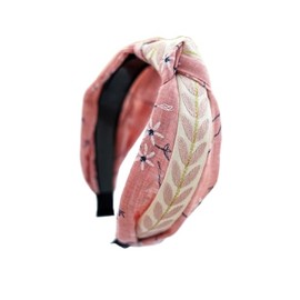 DILBABA Women's Fashion Headbands - Vintage Ethnic Style Wide Knot Hair Accessories For Women (42-Pink, One Size)