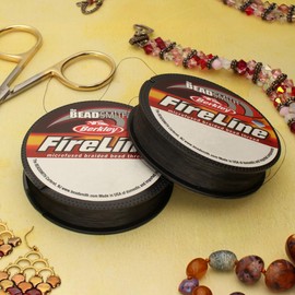 The Beadsmith Fireline by Berkley – Micro-Fused Braided Thread – 10lb. Test, 008”/.20mm Diameter, 50 Yard Spool, Smoke Grey – Super Strong Stringing Material for Jewelry Making and Bead Weaving