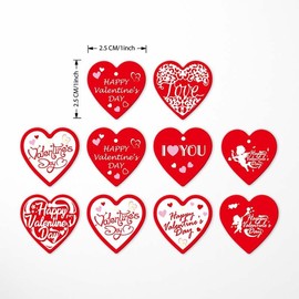 500 Pcs Heart Stickers, I Love U Heart Stickers for Valentines Day,Wrapping Craft Paper, Scrapbook Cupid Labels Stickers,Happy Valentines Gifts Envelop Cards Present Boxs Decorations Stickers