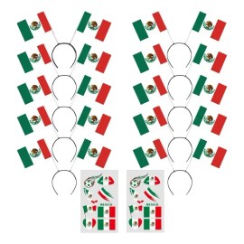 Diademas Edición Especial Fiesta Mundial Con Pegatinas De Bandera México 12 Piezas