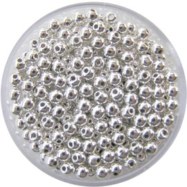 RAYHER HOBBY Rayher 1630122 Plastik-Rundperlen, 3 mm ø, silber
