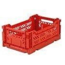 AYKASA Collapsible Storage Bin Container Basket Tote, Folding Basket Crate Container : Storage, Kitchen, Houseware Utility Basket Tote Crate - Mini-Box (RED)