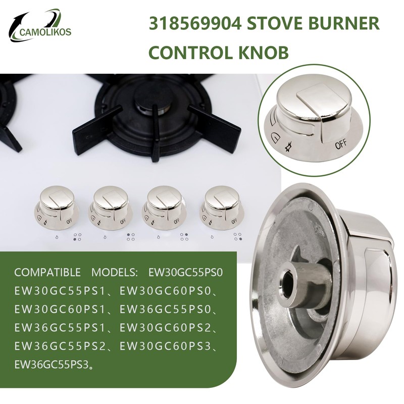 4 pcs 318569904 Range knob cooktop Burner knob Compatible with