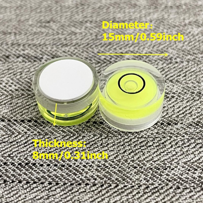 YMGBHNKJLS 5Pcs Small Circular Bubble Levels with Double Sided Adhesive