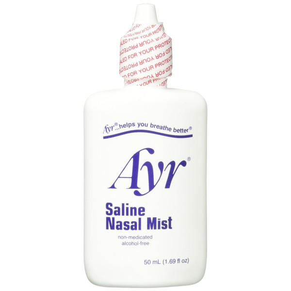 Ayr Allergy & Sinus Hypertonic Saline Nasal Mist, 1.69 Ounce Spray Bottle (Pack 2)