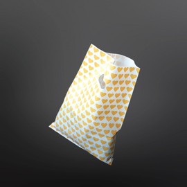 PE Punched Heart Shopping Plastic Bags 30x40cm 50 Count