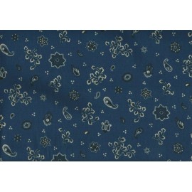 Covington Fabric Adrian Denim 100% Cotton Bandanna  Mask  Drapery Upholstery