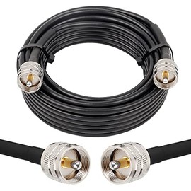 MOOKEERF UHF PL259 Cable，RG58 CB Coax Cable, 25FT UHF Male to UHF SO239 Male CB Antenna Cable, Low Loss Coax Cable for CB Radio, Amateur Radio, Antenna Analyzer, SWR Meter