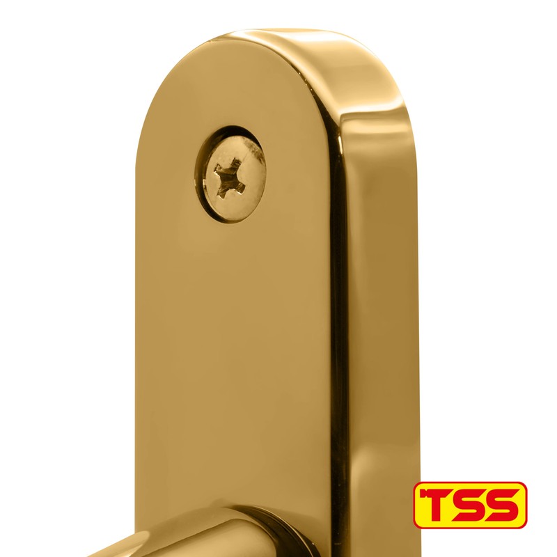TSS Polished Brass UPVC Door Handle Pair Set, Sprung, 92mm