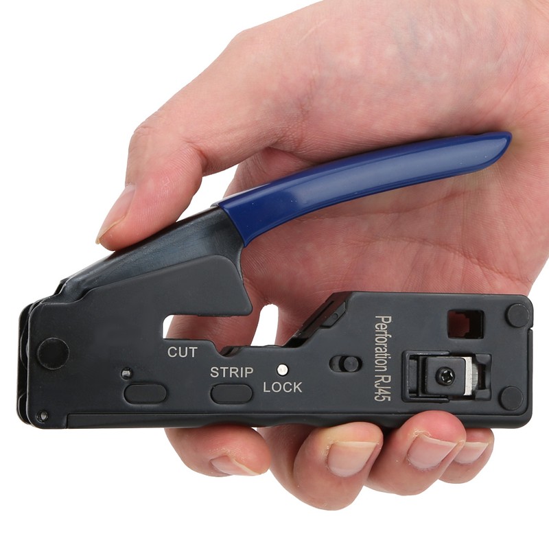 Network Wire Crimper Stripper Cutter Crystal Head Crimping Tool for