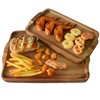 Linwnil Wooden Plate Server Trays,2-Sizes 11"x6.3" & 12.6"x8.7" Acacia Wood