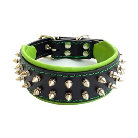 Bestia Frenchie Dog Collar, Spiked, Handmade, Bulldog Design, Pug, Terrier, Labrador, German Shepherd, Retriever, Boxer, Doberman, 2 inch Wide
