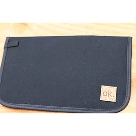 ok. Large EMF/RF/RFID Blocking Phone Wallet Envelope Sleeve Made with Natural Canvas, Black, Universal Smartphone Compatibility, EMF Shield, Faraday Bag (XL-Phone-Pouch)