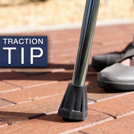 StrongArm Comfort Cane + Self Standing Lightweight Adjustable Walking Cane for Men & Women + Ergonomic Forearm Grip Stabilizes Wrist & Provides Extra Support & Stability (Traction Tip Replacement)