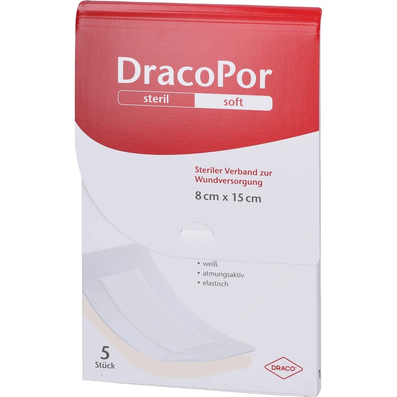 Dracopor Wound Dressing 8 x 15 cm Sterile Pack of