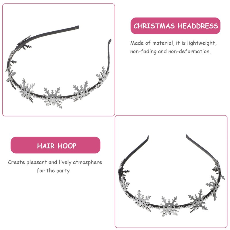 Christmas Headbands Lovely Cute Glitter Snowflake Headband Party Favours Supplies