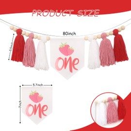 Strawberry Highchair Banner For 1st Birthday，Sweet One Birthday Party Decorations，Berry Sweet 1st Birthday Banner，Best Fairy Strawberry 1st Birthday Photo Props，Sweet One Birthday Party Hanging
