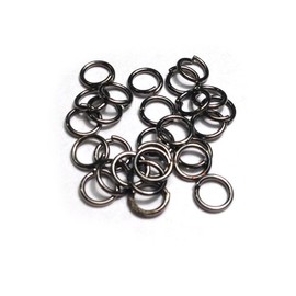 [Unbreakable High Quality Type] Round Clip Black Chrome Color (Black Silver) 6 mm, 100 Pieces (A Little Extra Pack of 105) Ring, some Diameter 4, 5, 6 mm Size, Gold/Silver/Platinum/Black Chrome/金古 Beauty and colors. [Crystal Kobe]