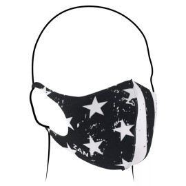 Zan® Lightweight Face Mask 2-Pack Black & White Flag Black