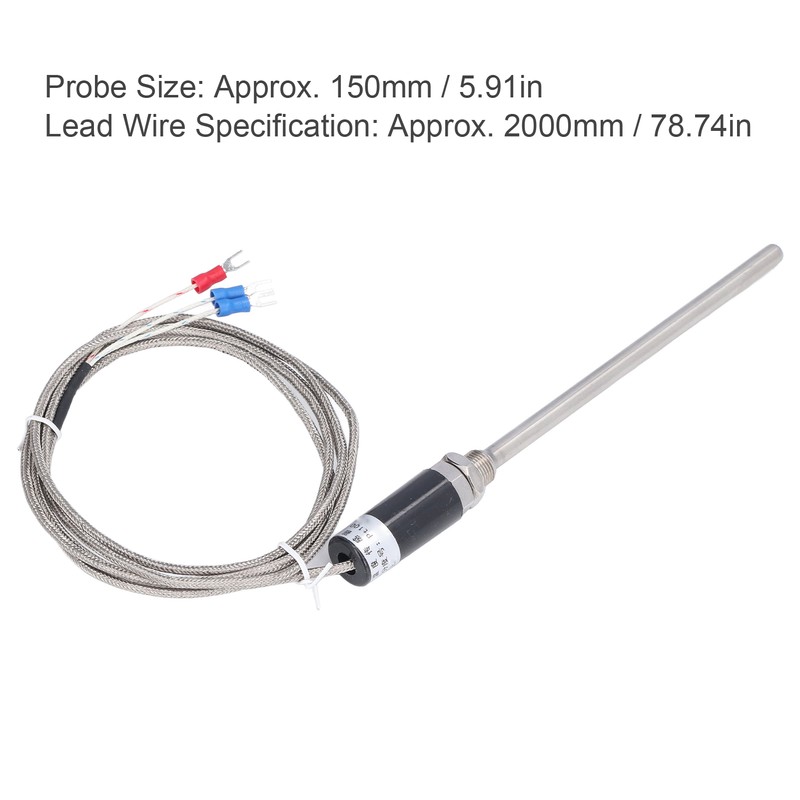 Temperature Sensor Waterproof Pt100 Thermistor Temp Probe for Measurement WZPT‑10