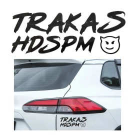 Calcomanía Trakas Hdspm Sticker Universal Decorativo Auto Moto Suv Vinil Laptop Termo Pegatina Negro