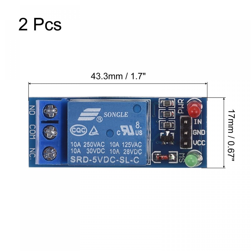 sourcing map Relay Module 1 Channel 5V Low Level Trigger