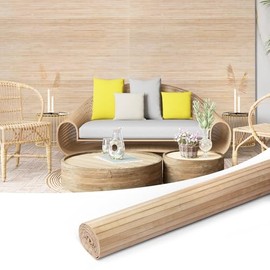 Art3d 48 x 96 Inch Natural Bamboo Wall Panel for Interior Wall Decor, Flexible Pole Wrap Wainscoting Wall Cladding Paneling for Living Room, Bedroom, Office, Kitchen Island, Light-carbonized