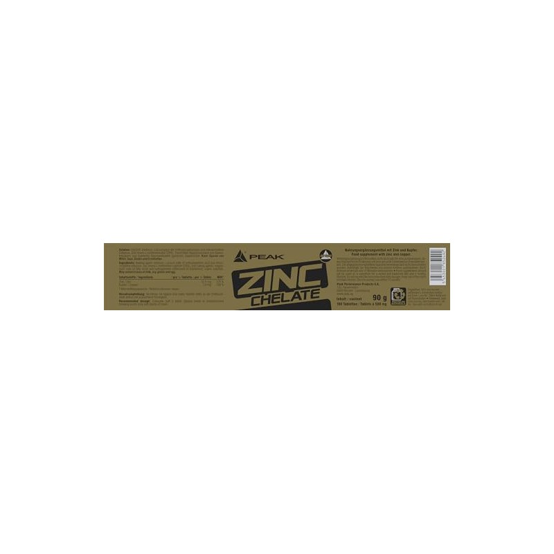 Peak Zink Chelat 180x 500 mg Tablets 90 g