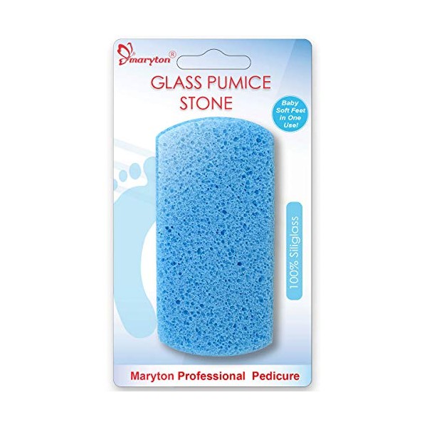 Maryton Pumice Stone for Feet, Double Sided Pedicure Tools Hard Skin 100 % Siliglass Callus Remover, Exfoliates Feet & Smooths Skin
