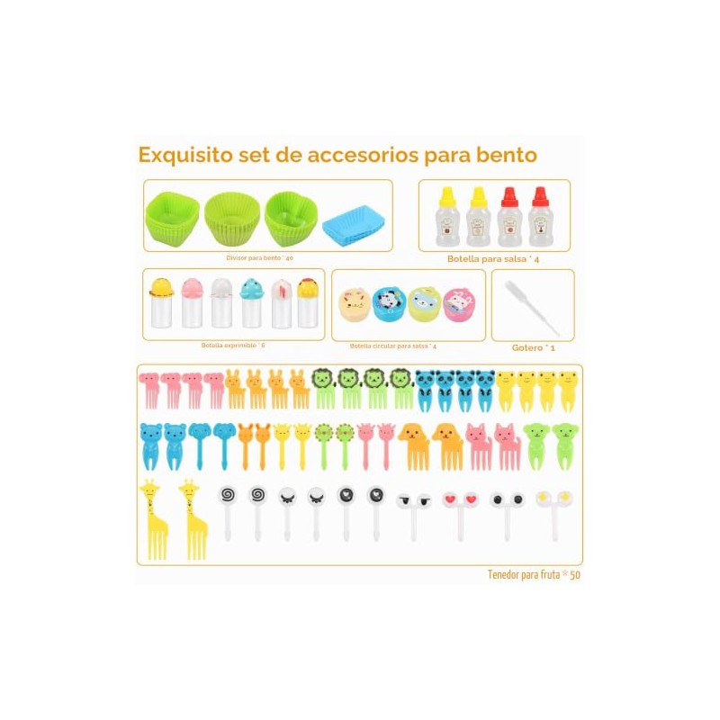 105 piezas de accesorios para cajas de comida para niños,