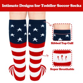Sarfel Toddler American Flag Socks 4th of July Kids USA Accessories Red White and Blue Socks Girls Patriotic Outfit Boys