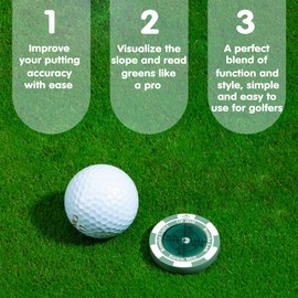 SlopeMaster ProGreen Reader - Golf Ball Marker with High Precision Green Reading Aid Golf Accessories for Men Women