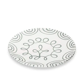 GMUNDNER KERAMIK Dinner Plate Cup Diameter 28 cm Grey Flamed Crockery Handmade in Austria