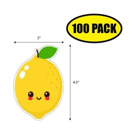 President 100 PACK 4.5" x 3" HAPPY LEMON Sticker Decal Humor Funny Gift VG0051