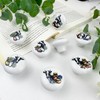 JamJam Set of 8 1.5" Ceramics Cow with Flower Farmhouse