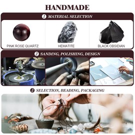 Triple Protection Bracelet - for Protect & Balance - Energy Crystal Bracelets for Men Women - Bring Good Luck & Prosperity - Tiger Eye Hematite & Black Obsidian Jewelry Natural Stone Healing Bracelet